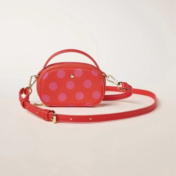 kate spade xTarget Polka Dots Pink/Red Mini Crossbody SOLD OUT Darling NWT VEGAN - Picture 2 of 4
